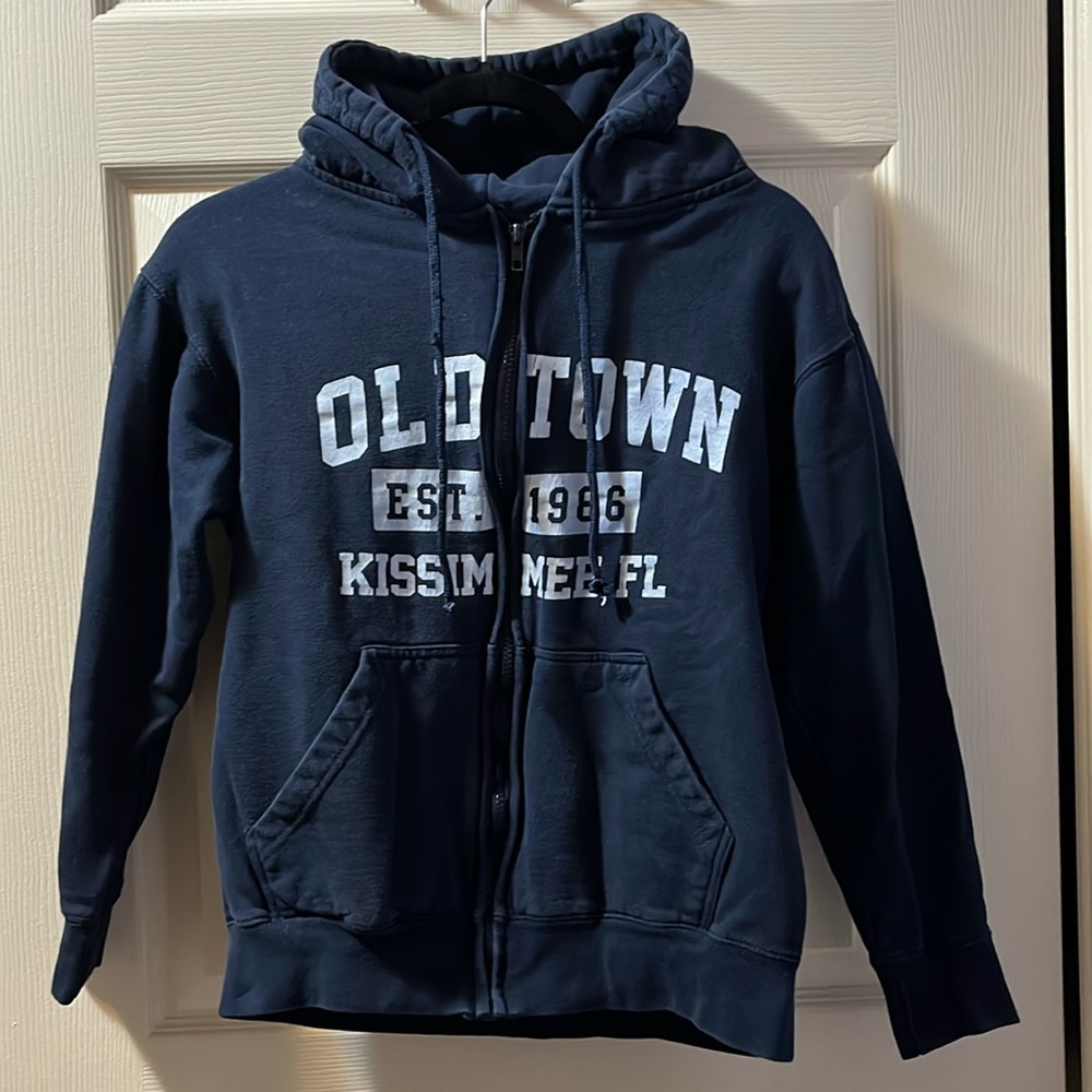 Unisex Sweatshirt Old Town Kissimmee Florida Souvenir Navy Blue Kangaroo Hoodie